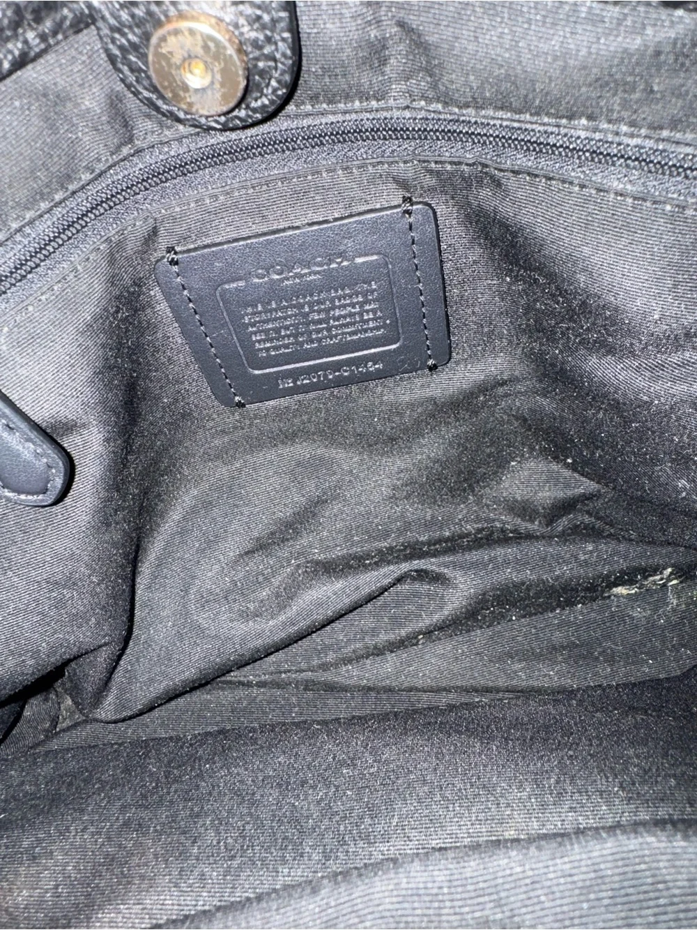 Coach Black Pebbled Leather Double-Handle Shoulder Tote
